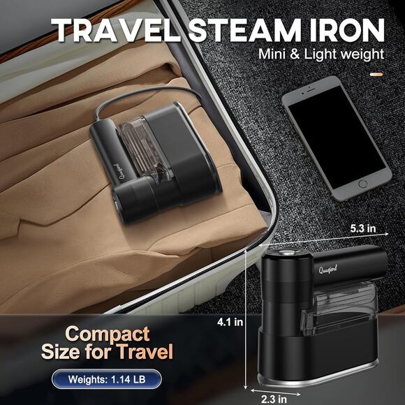 Travel Steamer for Clothes Small Iron - 1000W Portable Steamer & Mini Iron,10s F - Picture 2 of 7
